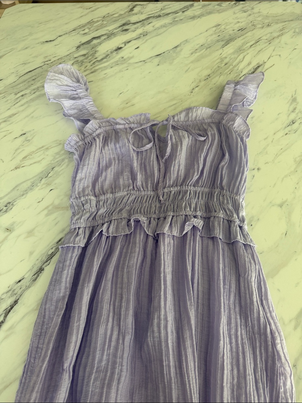 Light Lavender Ruffled Maxi Dress - Picture 3 of 5